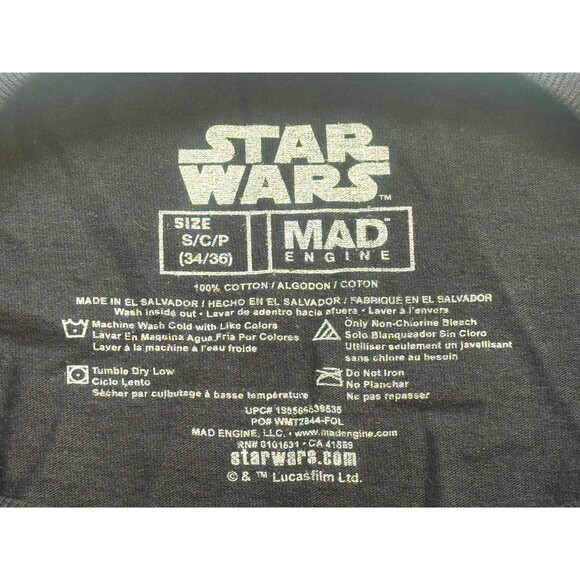 STAR WARS NO TRICKS ALL TREATS Short Sleeve Halloween T-Shirt Black Small NWOT - Picture 4 of 6